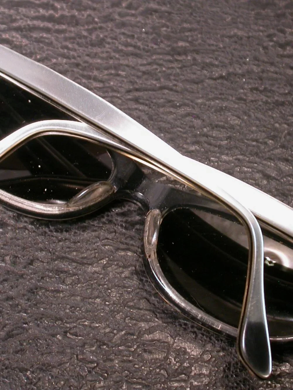Vintage Silver Pearl Star Cat Eye Retro Sunglasses Made in France